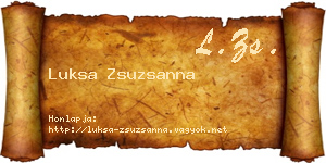 Luksa Zsuzsanna névjegykártya